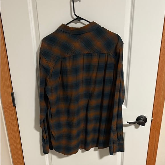 Outdoor Research Teal and Tan Plaid Flannel Shirt - Picture 3 of 5